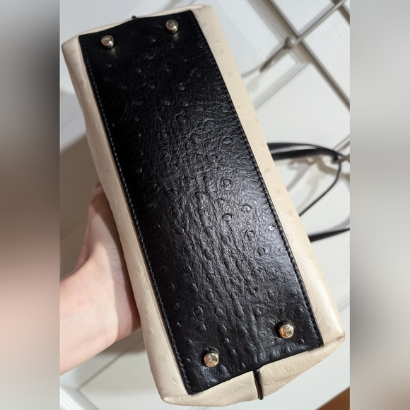 Kate Spade Harmony Valencia Road Medium tote bag Black & White Ostrich Leather - Picture 11 of 16